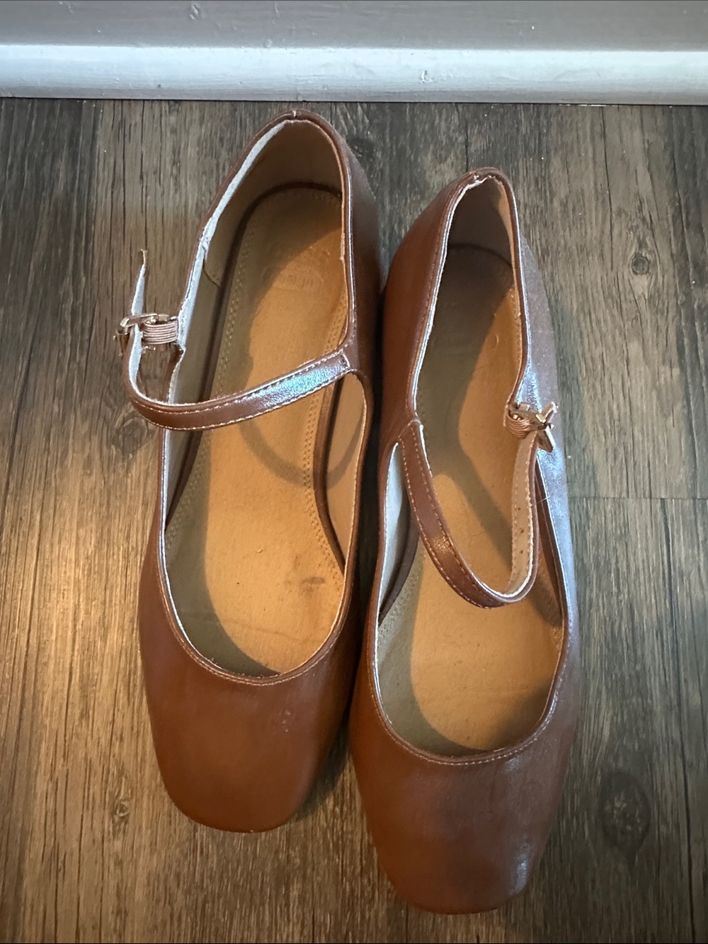 ASOS Mary Jane Ballet Flats in Brown